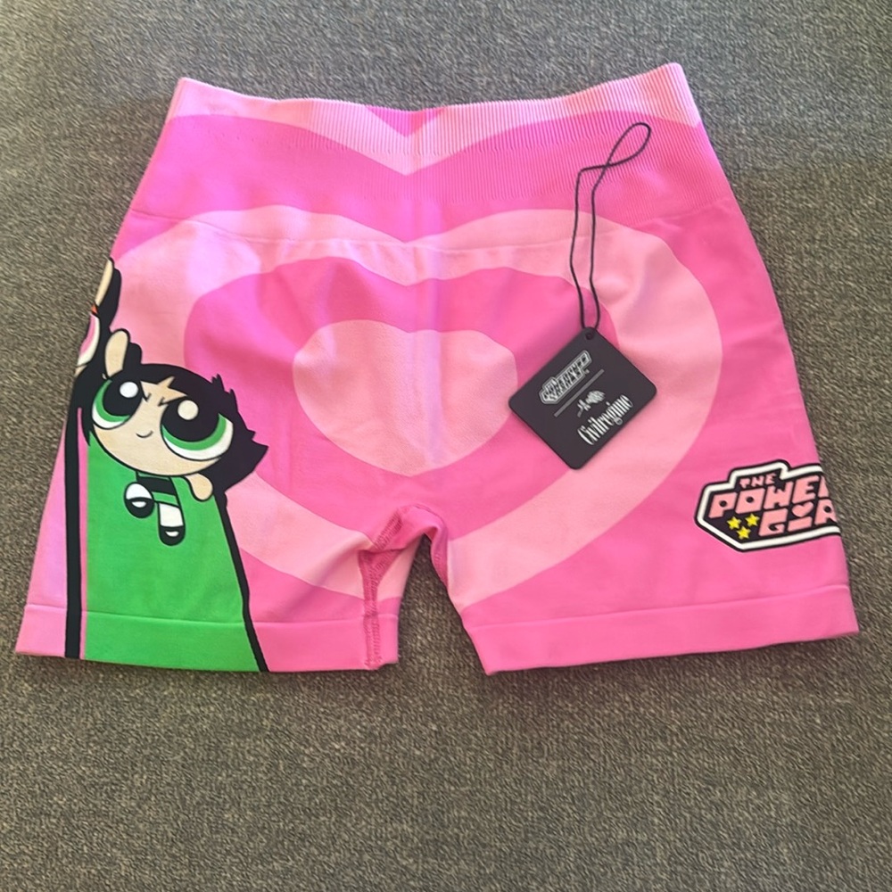 NWT! Civilregime The Powerpuff Girls Pink Bike Shorts Women’s Size Small